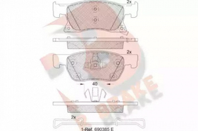 R BRAKE rb2246 -  Комплект тормозных колодок, дисковый тормоз